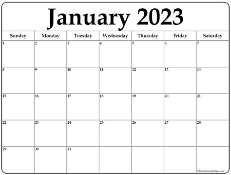 Free Printable Calendar January 2023 2023