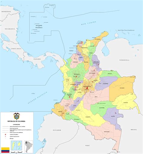Mapa De Colombia Con Su Division Politica Division Politica Mapa De