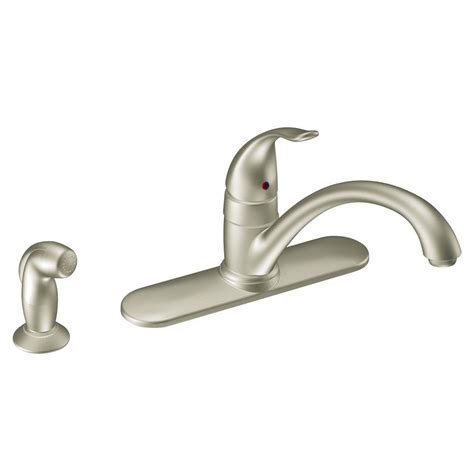 In an opening on the highest point of the sink, put in the male. MOEN Torrance Low-Arc Single-Handle Standard Kitchen ...