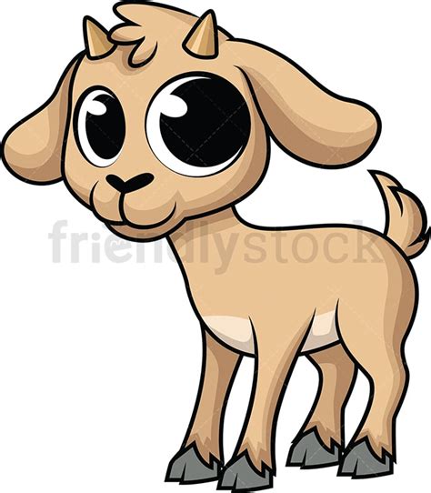 Cute Baby Goat Cartoon Vector Clipart Friendlystock