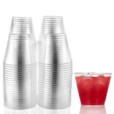 Buy 9 Oz Clear Disposable Plastic Cups Tumblers 100 Count Drinking