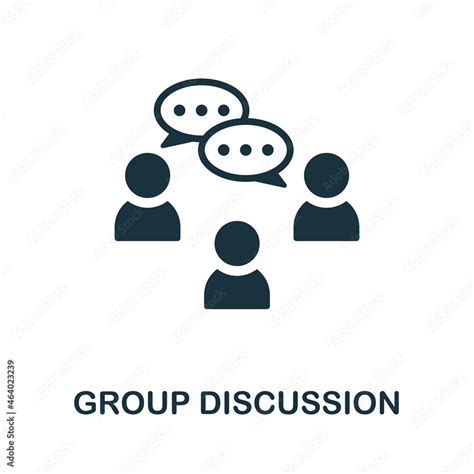 Group Discussion Icon Monochrome Sign From Creative Learning