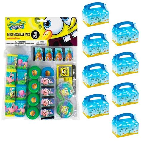 Spongebob Filled Favor Box Kit For 8 Guests