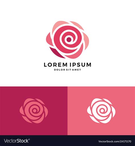 Red Rose Logo Icon Flower Download Royalty Free Vector Image