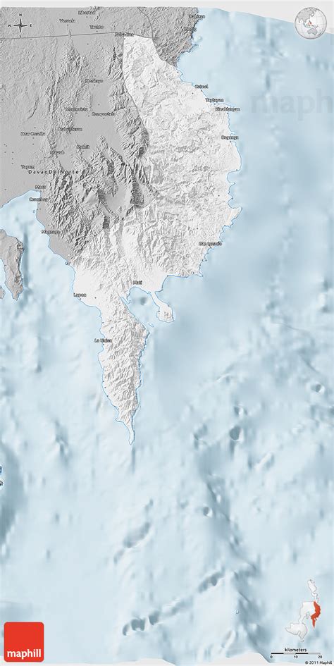 Gray 3d Map Of Davao Oriental