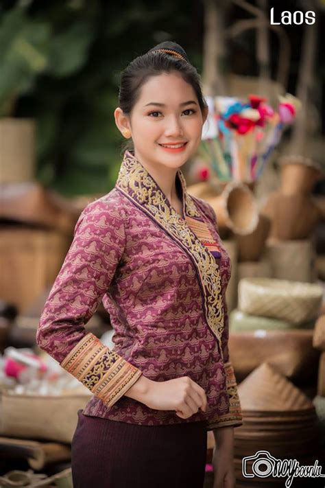 Laos 🇱🇦 ລາວ Lao Traditional Dress Traditional Dresses Burmese Clothing Fashion
