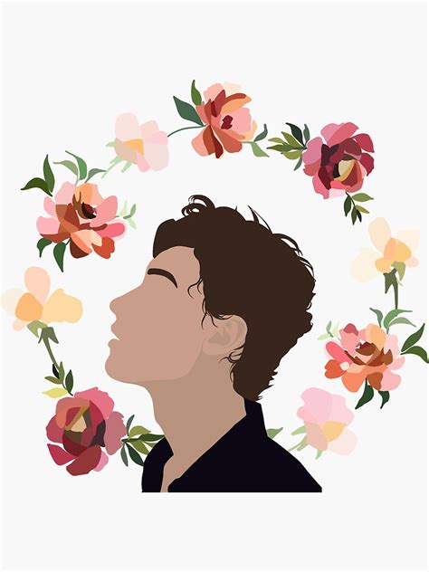 Shawn Mendes Flowers Sticker For Sale By Kellypitt Redbubble