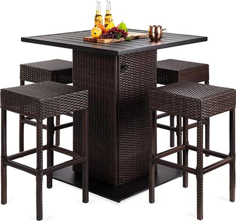 Outdoor Wicker Bar Set