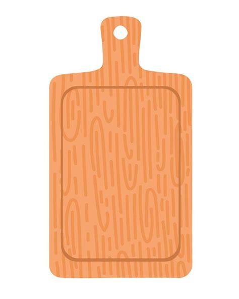 Doodle Flat Clipart Simple Illustration Of Wooden Cutting Board