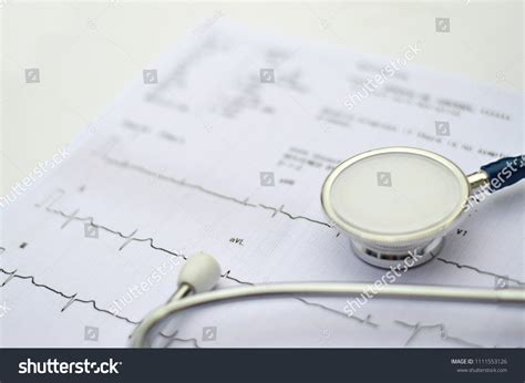 Healthy Concept Stethoscope Electrocardiogram Ecg Ekg Stock Photo Edit