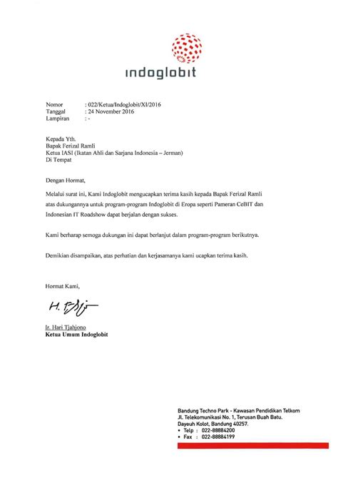 Contoh Surat Ucapan Terima Kasih Resmi Delinewstv