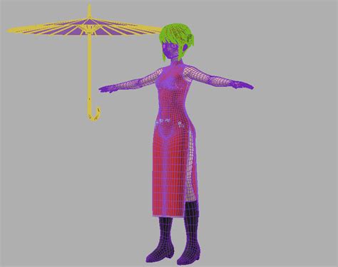 T Pose Rigged Model Of Kagura Anime Girl D Model Rigged CGTrader 61056