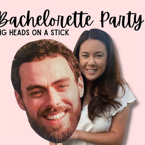 Bachelorette Party Head Cutouts Bachelorette Head On A Stick Etsy