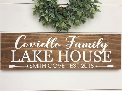 Custom Lake House Sign Personalized Lake House Wood Sign Etsy