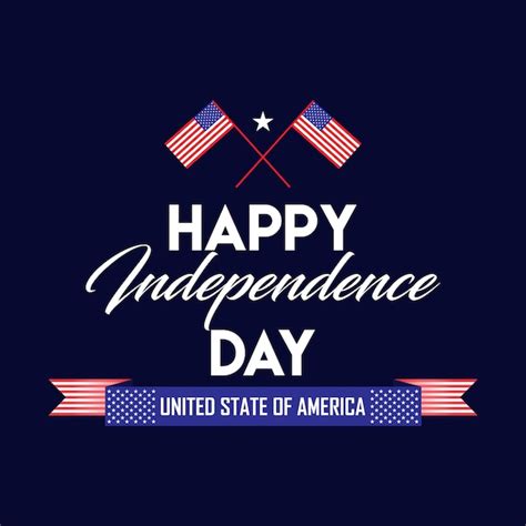 Premium Vector Happy Independence Day With American Flag