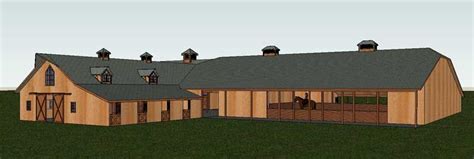 Large wash rack and a nice porch for humans. barn home, attached arena, riding arena | Barn house, Barn ...