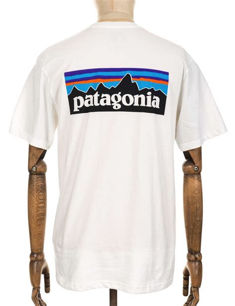 Patagonia P 6 Logo Pocket T Shirt White Clothing From Fat Buddha