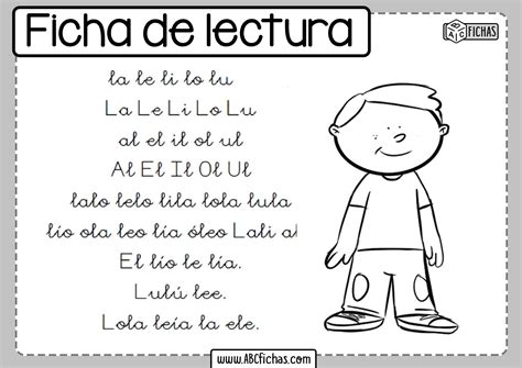 Fichade Lectura De La Letra L Abc Fichas