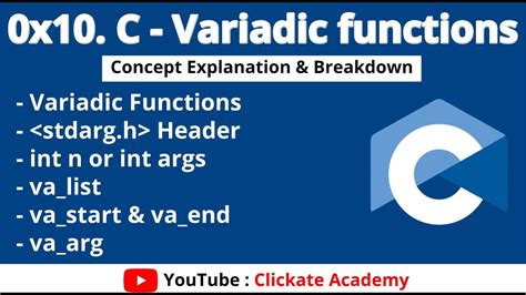 Variadic Functions In C Programming 0x10 C Variadic Functions