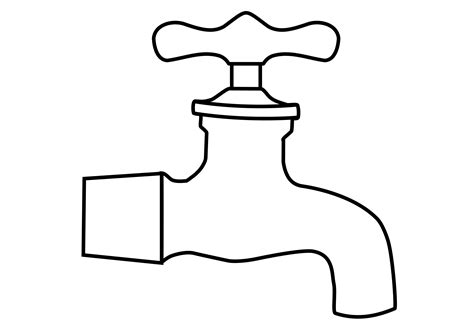 Water Tap Clipart Black And White