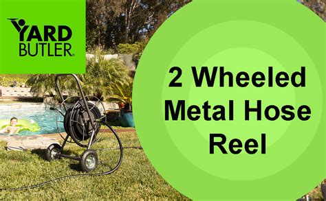 Yard Butler Iht 2ez Cart With Wheels Heavy Duty 200 Foot Metal Hose Reel Suitable