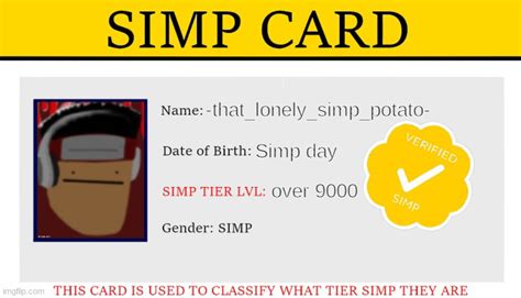 My Simp Card Meme Generator Imgflip