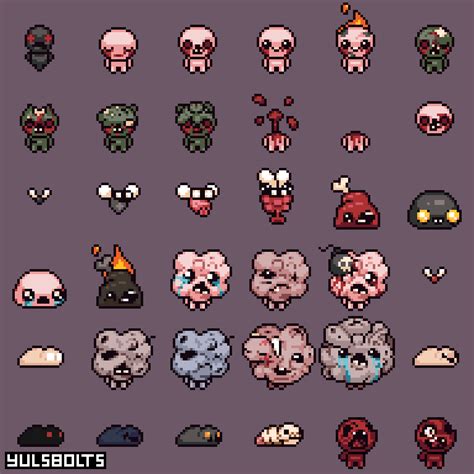 Enemies By Id 1 The Binding Of Isaac Fanart By Yulsbolts On Newgrounds