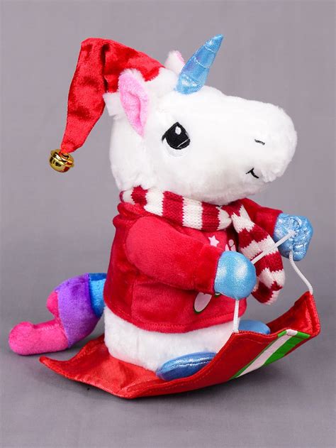 Animated And Colourful Christmas Unicorn On Sled 23cm Product Archive