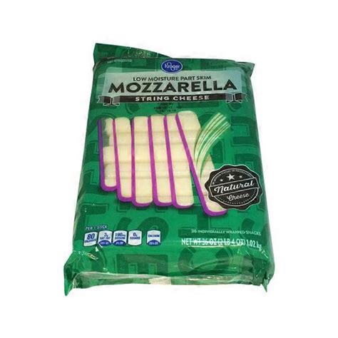 String cheese is just mozzarella except it has a stringy texture, and hence the name string cheese. Kroger Mozzarella String Cheese (36 oz) from Kroger ...