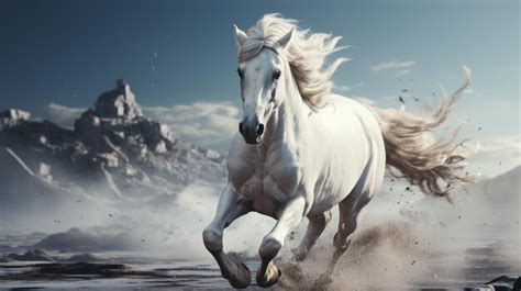 Premium Ai Image White Horse Unicorn