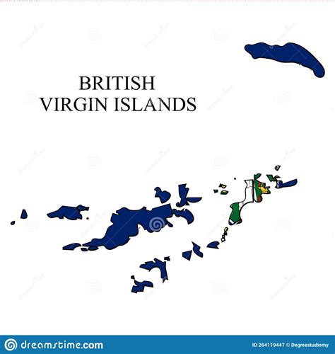 British Virgin Islands Map Vector Illustration Caribbean Latin