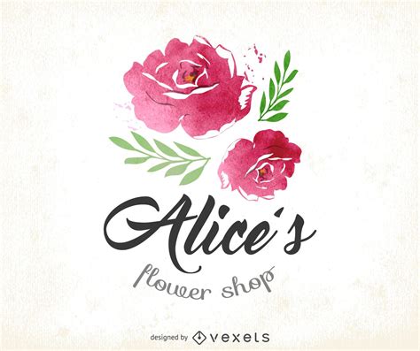 Watercolor Flower Shop Logo Vector Download