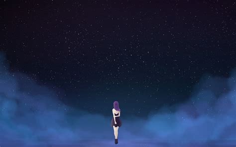 Anime Girl Night Sky