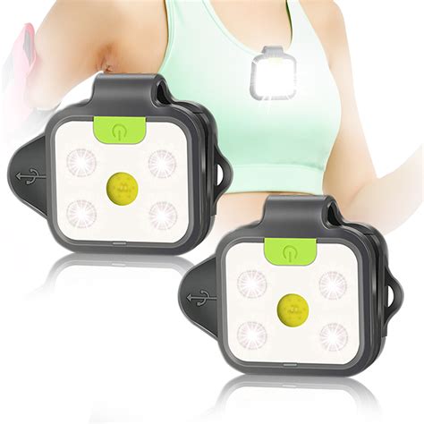 Adelante 2pack Led Rechargeable Running Lights Safety Light Clip On