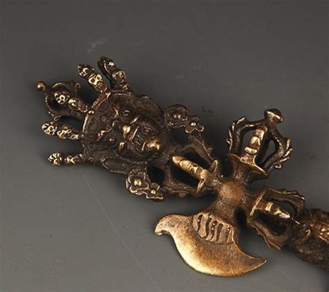 Tibetan Buddhism Bronze Vajra And Phurba Dagger Ritual Etsy