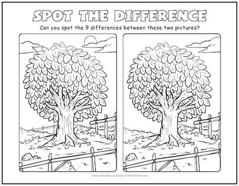 Spot The Difference Difficult Printable