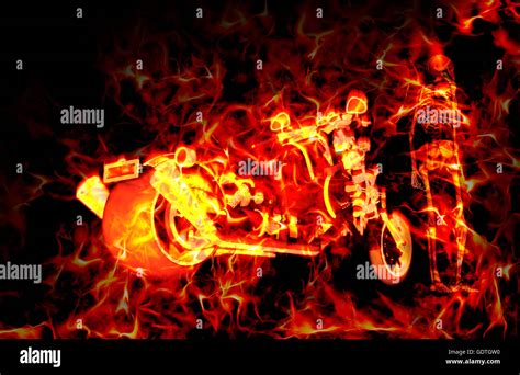 Flaming Motorcycle Hi Res Stock Photography And Images Alamy