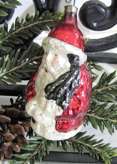 Vintage Germany Mercury Glass Santa Christmas Ornamenthand Etsy