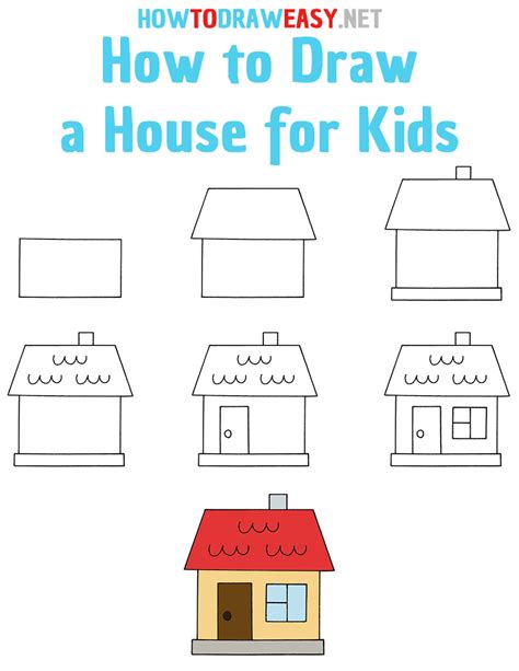 How To Draw A House For Kids How To Draw Easy