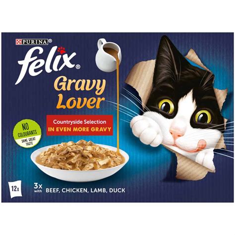 Felix As Good As It Looks Cat Food Gravy Lover Countryside 12 X 100g
