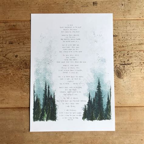5am In The Pinewoods By Mary Oliver A3 Print Art Drawing Etsy