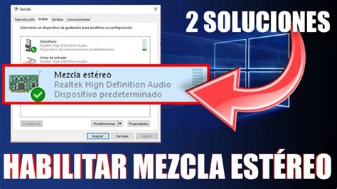 Mezcla Estereo Windows 10 No Aparece Actualizado Agosto 2022