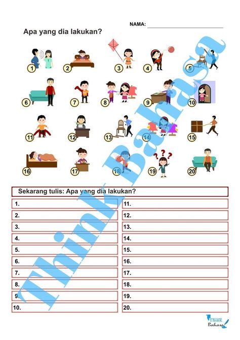 Indonesian Verbs No Prep Packet Poster Flash Cards Worksheets