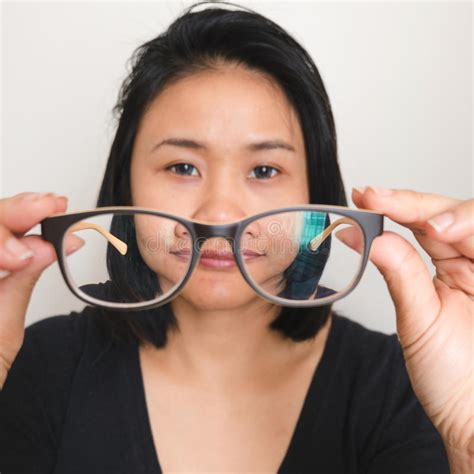 Asian Woman Taking Off Glasses Stock Image Image Of Care Occupation