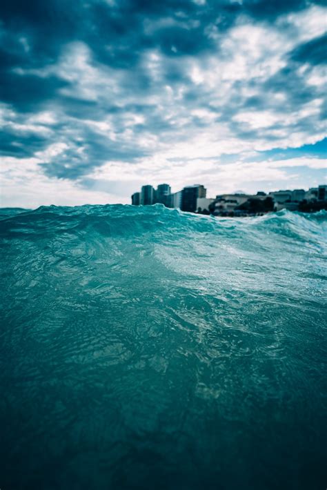 Gambar Air Laut Lautan Pirus Hijau Awan Aqua Gelombang Biru
