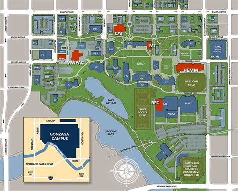 Gonzaga University Campus Map Map Vector