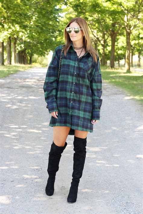 Flannel Shirt Dress Flannel Dress Outfit Casual Flannel Outfits Fall