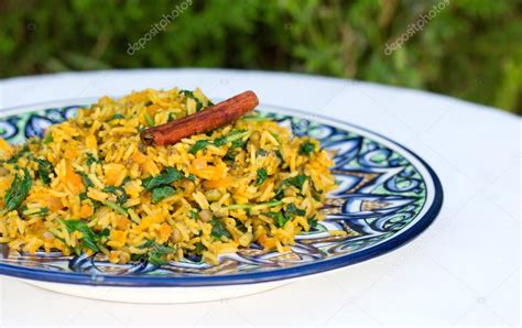 Traditional Indian Dish Called Khichdi With Cinnamon Stick — Stock
