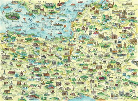 Somerset Illustrated Map Kate Chidley
