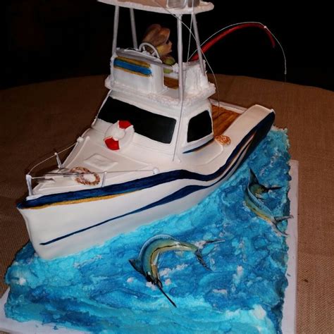 Deep Sea Fishing Boat Grooms Cake Boat Cake Fish Cake Birthday